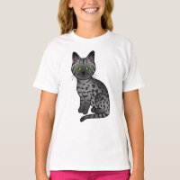 Smoke Egyptian Mau Cute Cartoon Cat Illustration