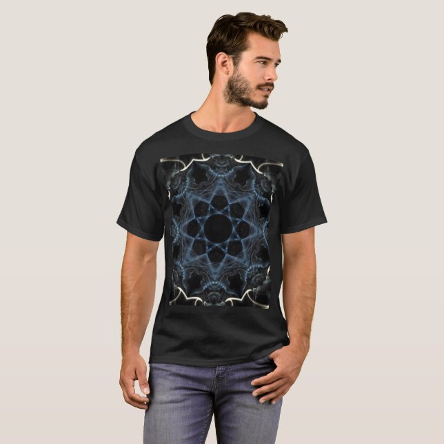 Smoke flower Kaleidoscope black T-Shirt (Front Full)