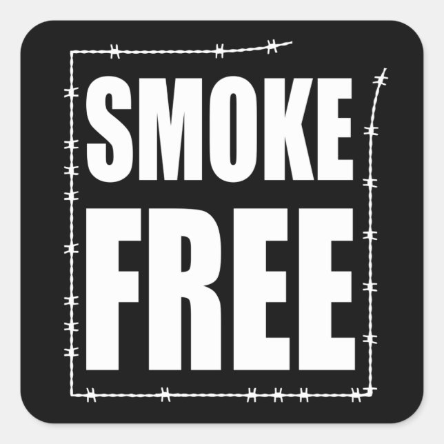 Smoke Free Square Sticker (Front)