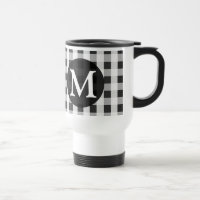 Smoke Grey Gingham Pattern Personalised Monogram