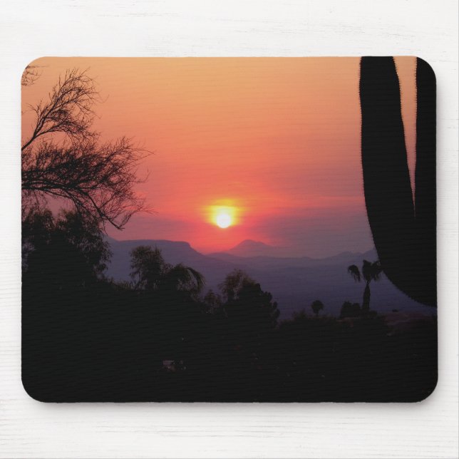 Smoke induced sunset mouse pad (Front)