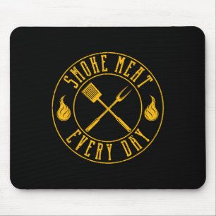 Smoke Meat Every Day Funny Bbq Smoker Grilling Smo Mouse Pad