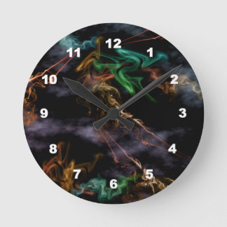 "Smoke 'N Fire" Round Clock