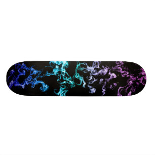 Smoke Pattern 2 on Black Skateboard