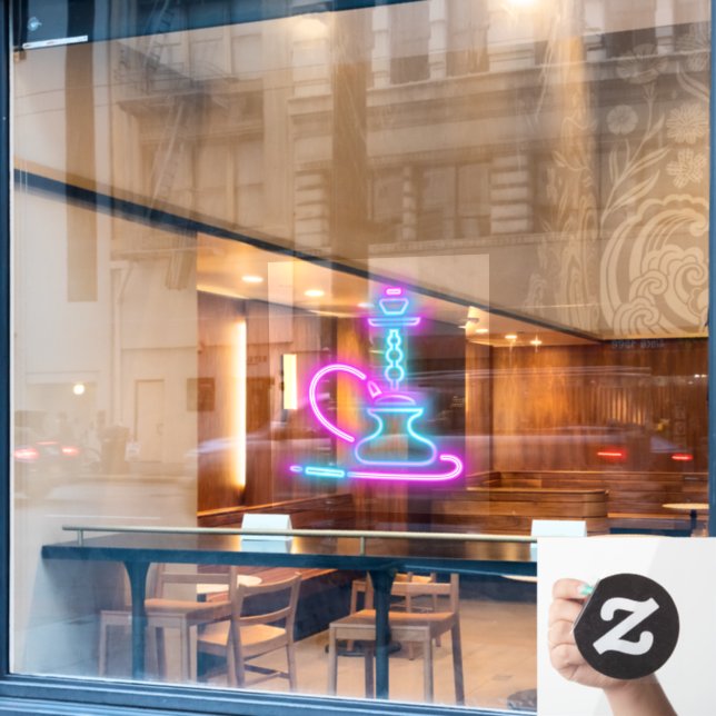 Smoke Shop Faux Neon Signboard Hookah Pipe (Cafe Window)