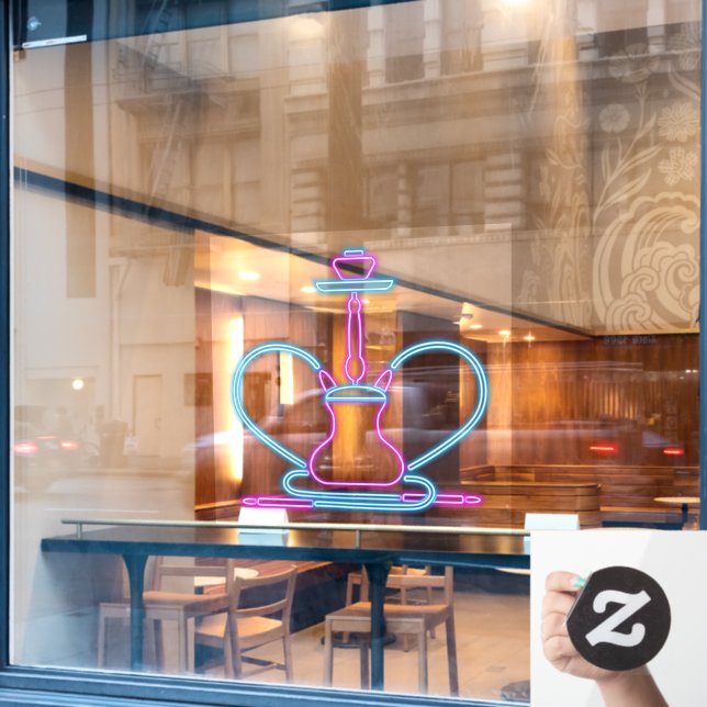 Smoke Shop Faux Neon Signboard Hookah Pipe  (Cafe Window)