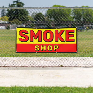 Smoke Shop Red Yellow Black Advert  Banner