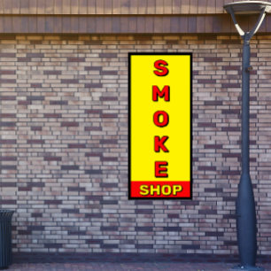 Smoke Shop Red Yellow Black Advert Banner