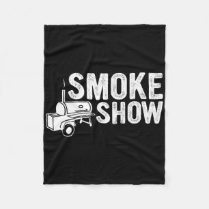 Smoke Show Funny Bbq Grilling Meat Grill Burnt End Fleece Blanket