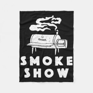 Smoke Show Funny Bbq Grilling Meat Grill Burnt End Fleece Blanket