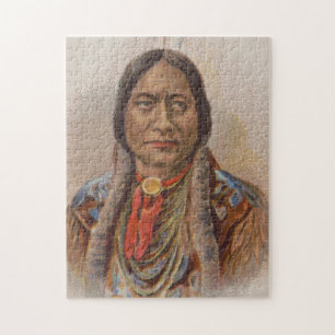 Smoke Signals: Lakota Indian Chief Sitting Bull Jigsaw Puzzle