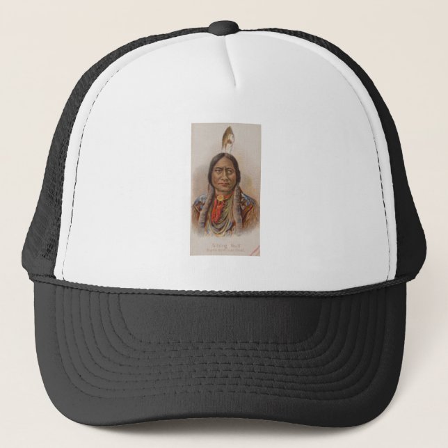 Smoke Signals: Lakota Indian Chief Sitting Bull Trucker Hat (Front)