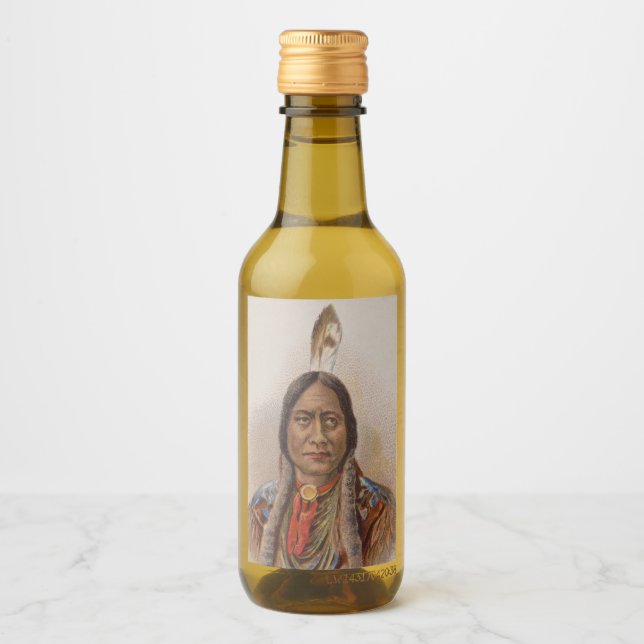 Smoke Signals: Lakota Indian Chief Sitting Bull Wine Label (Front)