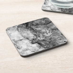 Smoke Streaked Black White marble stone finish Coaster
