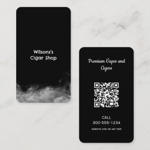 Smoke Vape QR Black Business Card