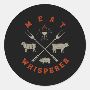 Smoked Bbq Grilling Meat Smoking Meat Whisperer Rb Classic Round Sticker