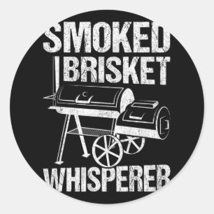 Smoked Brisket Whisperer Smoking Meat Rbecue Vinta Classic Round Sticker