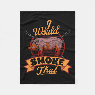Smoked Pork Bbq Pitmaster Grilling Meat Smoking Fleece Blanket