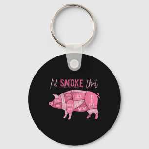Smoked Pork Grill Bacon Lover Funny Bbq Chef Gift Key Ring