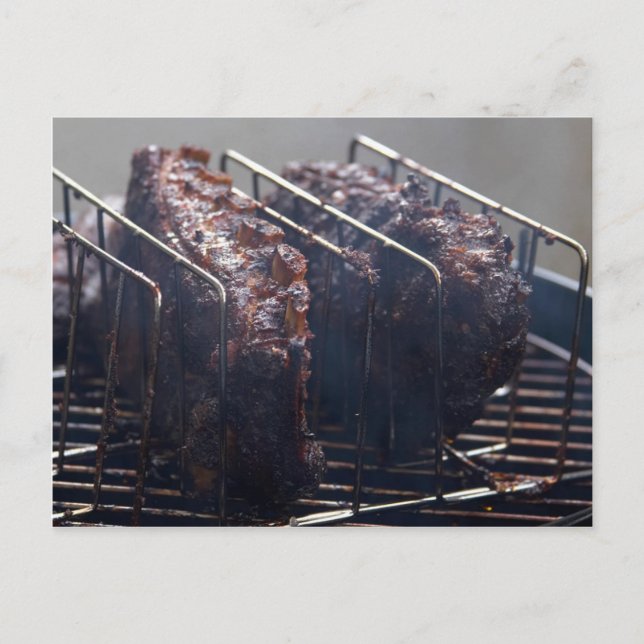 Smoked Ribs On Grill Postcard (Front)