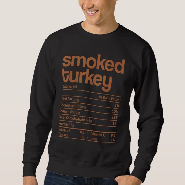 Smoked Turkey Nutrition Fact Thanksgiving Christma Sweatshirt (Front)