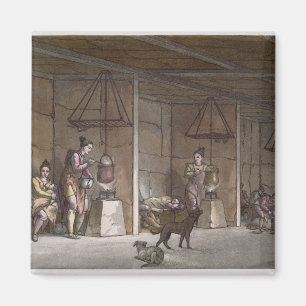 Smokehouse in Greenland (colour engraving) Magnet