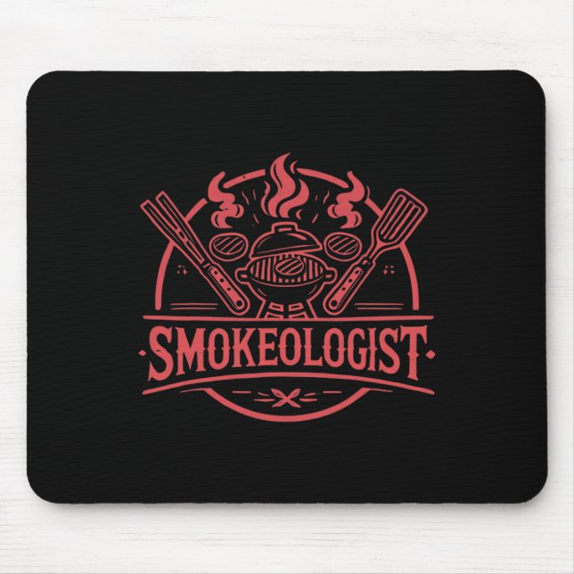 Smokeologist Bbq Smoker Meat Smoking Tools Grillin Mouse Pad (Front)
