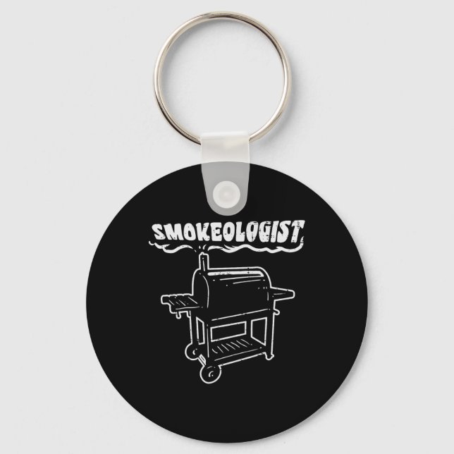 Smokeologist Funny Bbq Rbecue Grill Pitdad Men  Key Ring (Front)