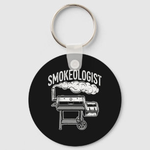 Smokeologist Funny Pitmaster BBQ Dad Smoker Key Ring