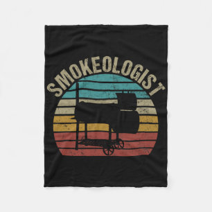 Smokeologist - Funny Pitmaster Bbq Smoker Grilling Fleece Blanket