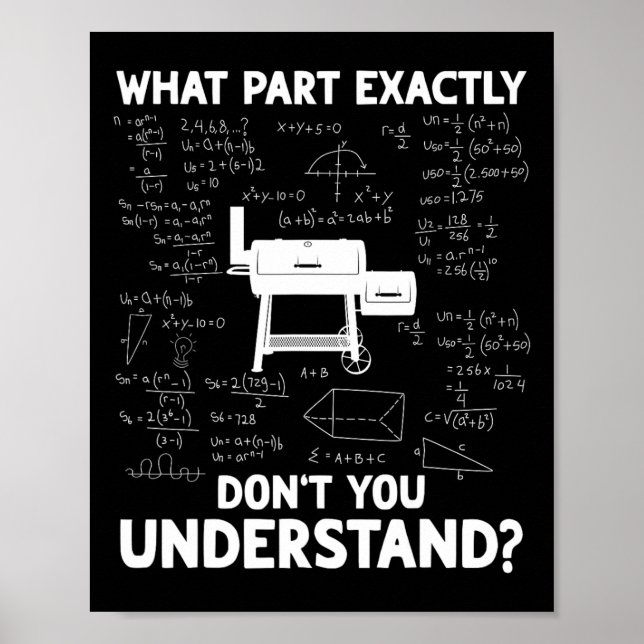 Smoker Bbq Science Funny Bbq Meat Smoking Grill Da Poster (Front)