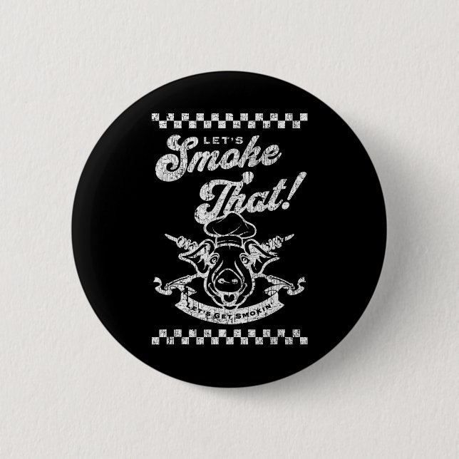 Smoker Chef Dad Father  6 Cm Round Badge (Front)