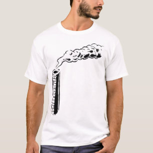Smokestack Pollution Sketch Monochrome T-Shirt