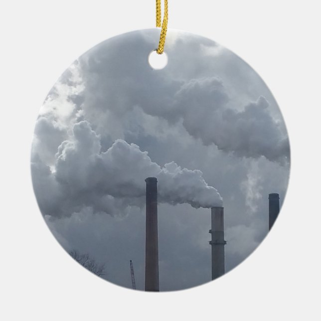 smokestacks ceramic tree decoration (Front)