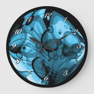 Smokey Blue Abstract Wall Clock