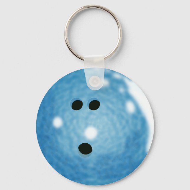 Smokey Blue Bowling Ball Keychain (Front)