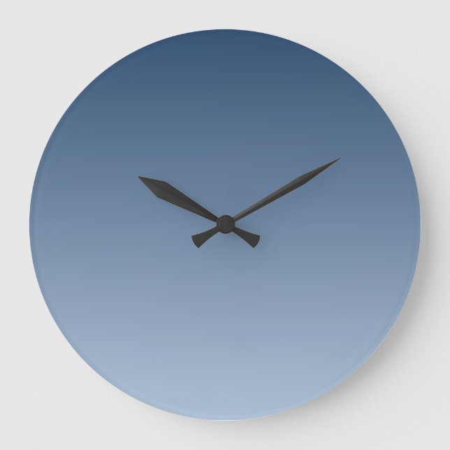 Smokey Blue Harmonious Light to Dark Shades  Large Clock (Front)