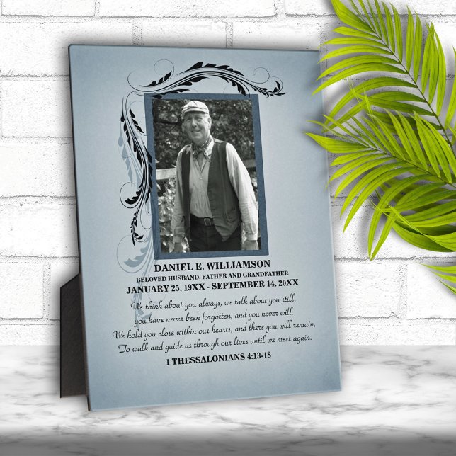 Smokey Blue Photo Memorial Plaque (Creator Uploaded)