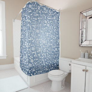 Smokey Blue Shades Light to Dark Stylish Shower Curtain