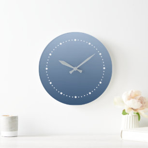 Smokey Blue Subtle Light to Dark Design Large Clock