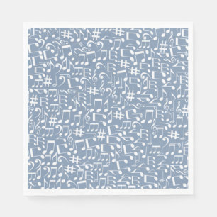 Smokey Blue w Dancing Music Notes Napkin