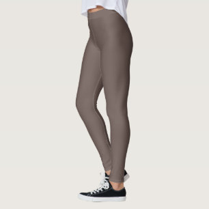 Smokey Coffee Quartz Neutral Brown Solid Colour Leggings