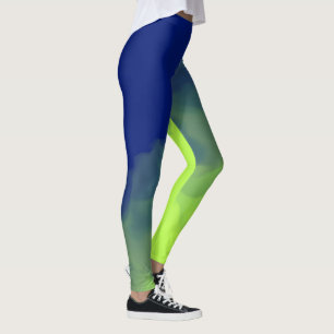 Smokey Dark Blue and Green Leggings