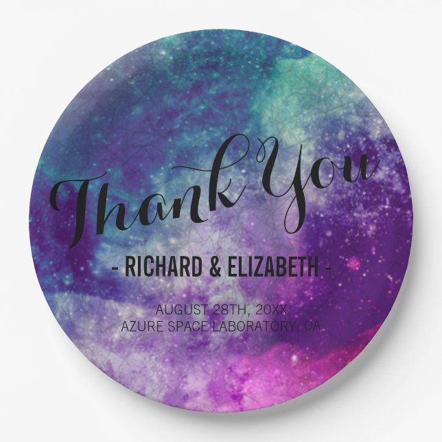 Smokey Galaxy Wedding Plates (Front)