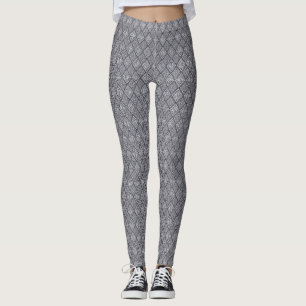 Smokey Grey Diamond Pattern Women's Leggings