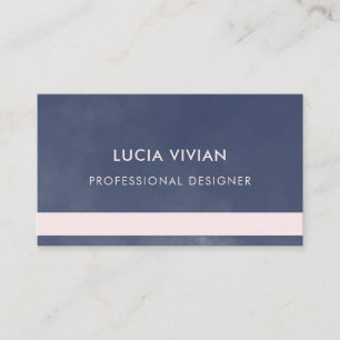 Smokey Navy Blue Minimalist Modern Professional Business Card