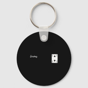 Smokey playing card spade minimalist cool key ring