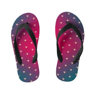Smokey Purple wFancy Hearts Kid's Jandals