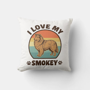 Smokey Sheltie Dog Vintage Sunset Shirt Design_1 Cushion