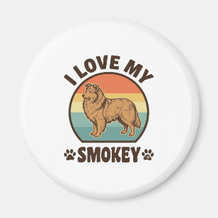 Smokey Sheltie Dog Vintage Sunset Shirt Design_1 Magnet
